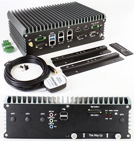 FleetPC-5-B Car-PC (AMD RX-216GD 2x3Ghz, 4GB RAM, Autostart-Controller, 9-48V Automotive Netzteil, GPS) [<b>FANLESS</b>]