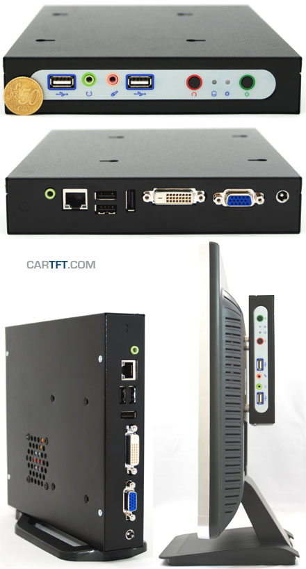 Car-PC MiniPC HAHE-MC-B Enclosure (for Intel D945GSEJT Half-Height ITX) [Black]