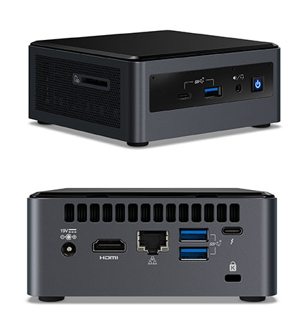 Intel NUC10i3FNHN2 (Intel Core i3-10110U up to 4,10GHz, 1x HDMI, 5x USB 3.1, Thunderbolt, <b>2,5" SATA SSD</b> Support, <b>without audio</b>)