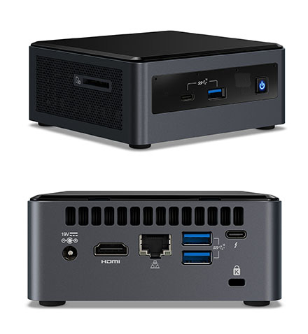Intel NUC10i7FNHN2 (Intel Core i7-10710U up to 4,70GHz,  1x HDMI, 5x USB 3.1, Thunderbolt, <b>2,5" SATA SSD</b> Support, <b>ohne Audio</b>)