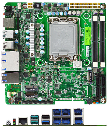 Jetway MI23-H610 Mini-ITX (Intel 12./13th Gen. LGA1700, 4x SATAIII, 6x 2.5GbE LAN)